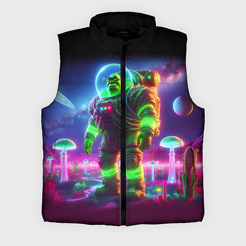 Мужской жилет Космонавт Шрук в неоновом скафандре на загадочной / 3D-Черный – фото 1