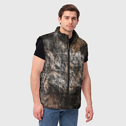 Мужской жилет Абстракция - brown darkness, цвет: 3D-черный — фото 2