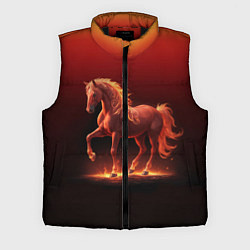 Мужской жилет Узор с конем огнем, цвет: 3D-черный