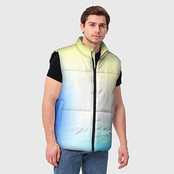 Мужской жилет Color yellow blue white, цвет: 3D-черный — фото 2