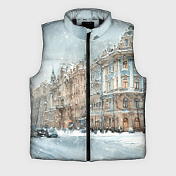 Мужской жилет Снежный день в Санкт-Петербурге, цвет: 3D-черный