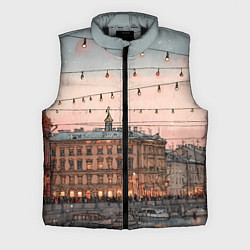 Мужской жилет Новогодний зимний Питер, цвет: 3D-черный