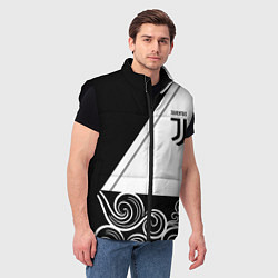 Мужской жилет Ювентус геометрия полосы текстура, цвет: 3D-черный — фото 2