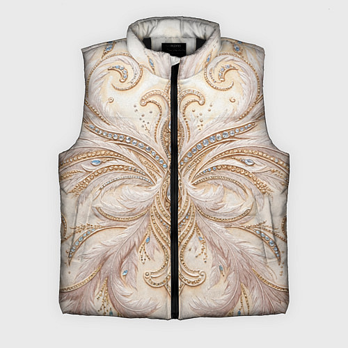 Мужской жилет Перламутровый орнамент с перьями / 3D-Черный – фото 1