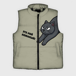 Мужской жилет Кот собственник, цвет: 3D-черный
