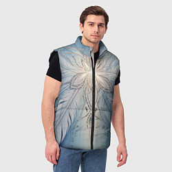 Мужской жилет Ледяной перьевой орнамент со светом, цвет: 3D-черный — фото 2