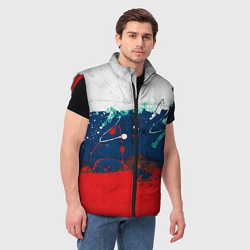 Мужской жилет Триколор РФ / 3D-Красный – фото 3