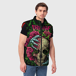 Мужской жилет BFMV: Roses Skull, цвет: 3D-красный — фото 2