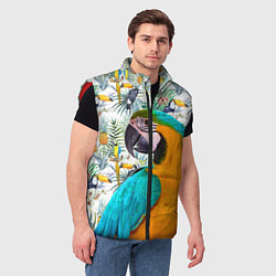 Мужской жилет Летний попугай, цвет: 3D-красный — фото 2