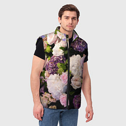 Мужской жилет Весенние цветы, цвет: 3D-черный — фото 2