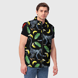 Мужской жилет Обезьянки и бананы, цвет: 3D-красный — фото 2