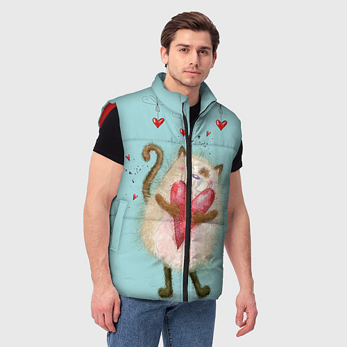 Мужской жилет Котик / 3D-Красный – фото 3