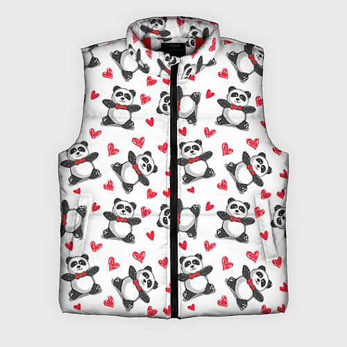 Мужской жилет Любимые панды / 3D-Красный – фото 1