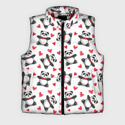 Мужской жилет Любимые панды, цвет: 3D-красный