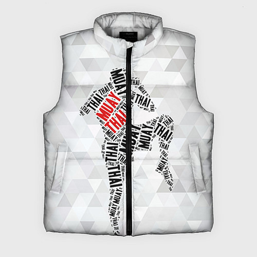 Мужской жилет Muay thai Words / 3D-Светло-серый – фото 1