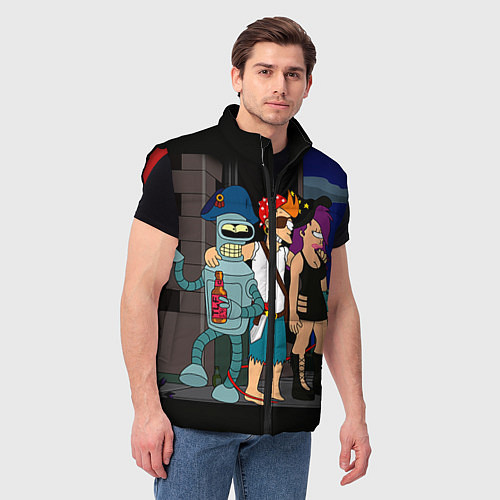 Мужской жилет Футурама пати / 3D-Красный – фото 3