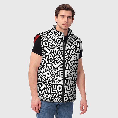 Мужской жилет Английский алфавит / 3D-Красный – фото 3