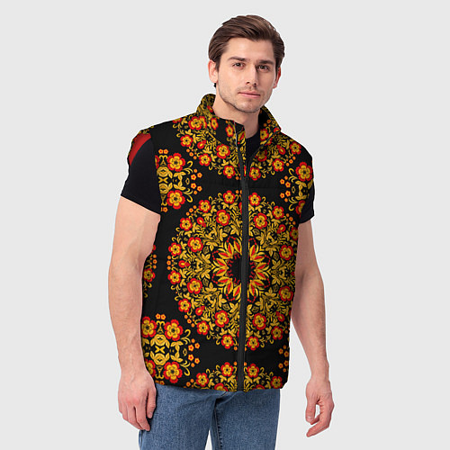 Мужской жилет Хохлома Роспись / 3D-Красный – фото 3