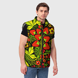 Мужской жилет Хохлома: земляника, цвет: 3D-светло-серый — фото 2