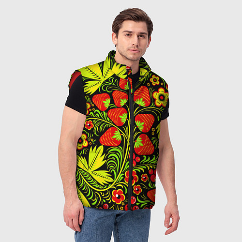 Мужской жилет Хохлома: земляника / 3D-Красный – фото 3