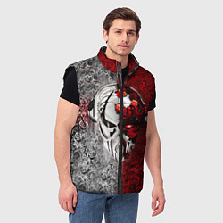Мужской жилет Pirate Station: Flowers, цвет: 3D-черный — фото 2