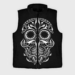 Мужской жилет Мексиканский череп на черном
