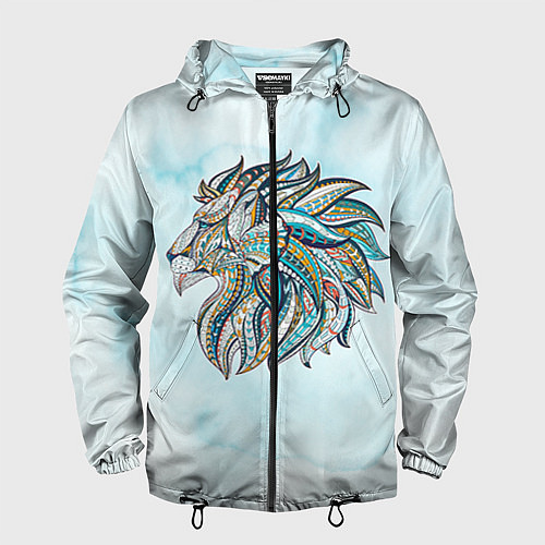 Мужская ветровка Расписная голова льва / 3D-Черный – фото 1