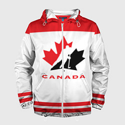 Ветровка с капюшоном мужская Canada Team, цвет: 3D-белый