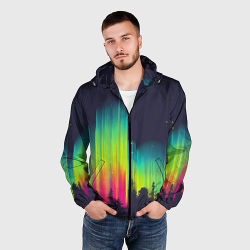 Мужская ветровка Северное сияние / 3D-Черный – фото 3