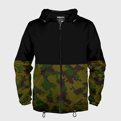 Мужская ветровка Лесной Камуфляж 1 / 3D-Черный – фото 1