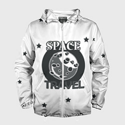Ветровка с капюшоном мужская Space travel, цвет: 3D-белый