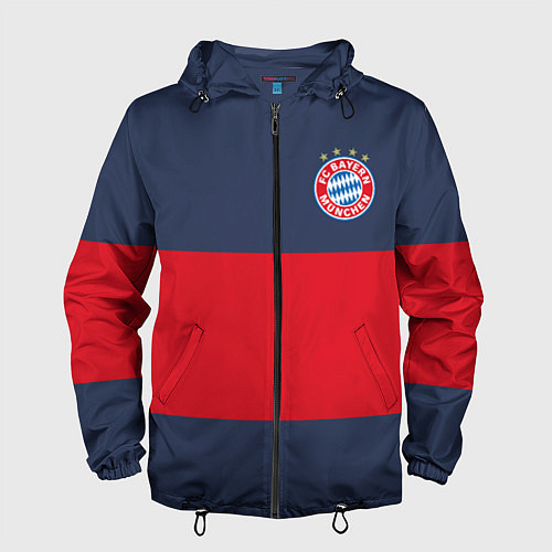 Мужская ветровка Bayern Munchen - Red-Blue FCB 2022 NEW / 3D-Черный – фото 1