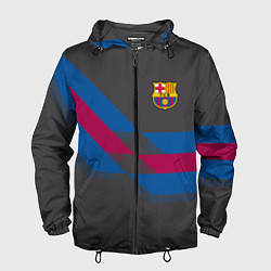 Ветровка с капюшоном мужская Barcelona FC: Dark style, цвет: 3D-черный