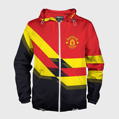 Мужская ветровка Man UTD FC: Black style / 3D-Белый – фото 1