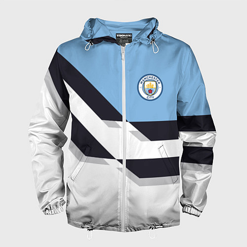 Мужская ветровка Manchester City FC: White style / 3D-Белый – фото 1