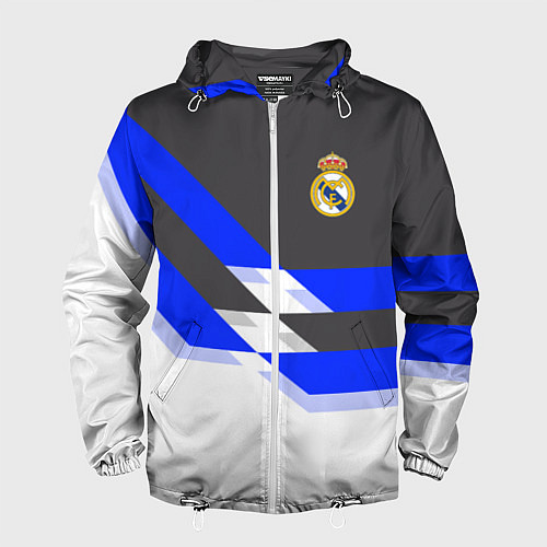 Мужская ветровка Real Madrid FC: White style / 3D-Белый – фото 1