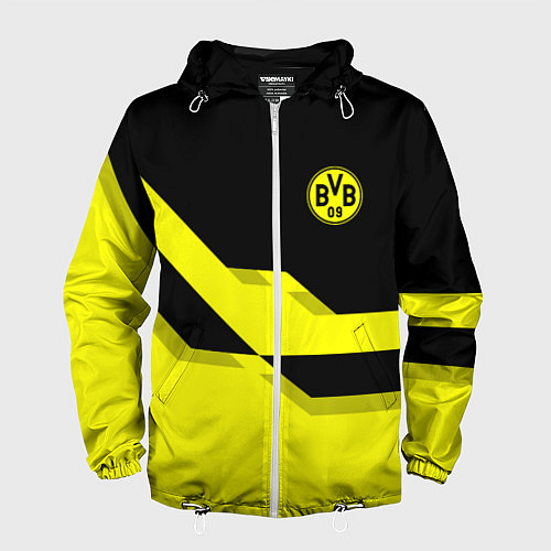 Мужская ветровка BVB FC: Yellow style / 3D-Белый – фото 1