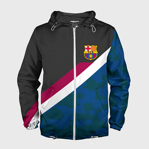 Мужская ветровка FC Barcelona: Sport Camo / 3D-Белый – фото 1