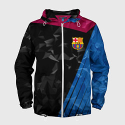 Ветровка с капюшоном мужская FC Barcelona: Abstract, цвет: 3D-белый