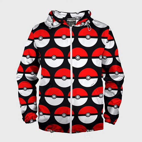 Мужская ветровка Pokeball Pattern / 3D-Белый – фото 1