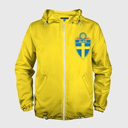Ветровка с капюшоном мужская Сборная Швеции, цвет: 3D-белый