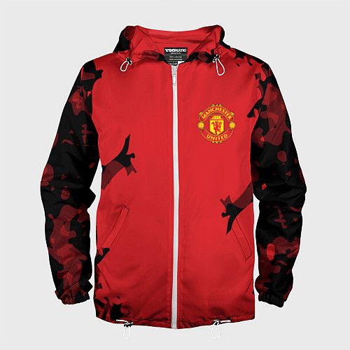 Мужская ветровка FC Manchester United: Red Original / 3D-Белый – фото 1