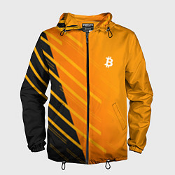 Ветровка с капюшоном мужская Bitcoin Style, цвет: 3D-черный
