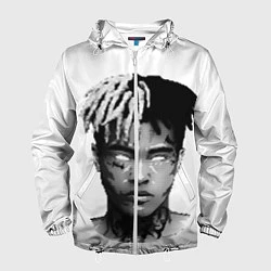 Ветровка с капюшоном мужская XXXTentacion: Pixel Art, цвет: 3D-белый