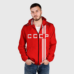 Ветровка с капюшоном мужская Cборная СССР, цвет: 3D-черный — фото 2