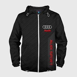 Ветровка с капюшоном мужская Audi: Sport Line, цвет: 3D-белый