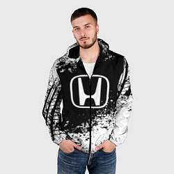 Ветровка с капюшоном мужская Honda: Black Spray, цвет: 3D-черный — фото 2