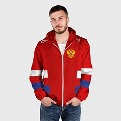Ветровка с капюшоном мужская Russia: Sport Tricolor, цвет: 3D-белый — фото 2