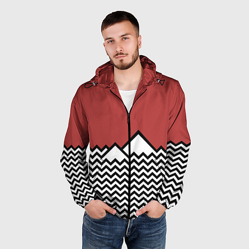 Мужская ветровка Горы Твин Пикс / 3D-Черный – фото 3