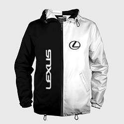 Ветровка с капюшоном мужская Lexus: Black & White, цвет: 3D-черный